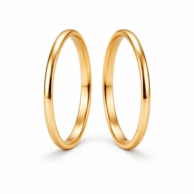 Aliança Meia Cana 2,2mm em Ouro 18K – Par