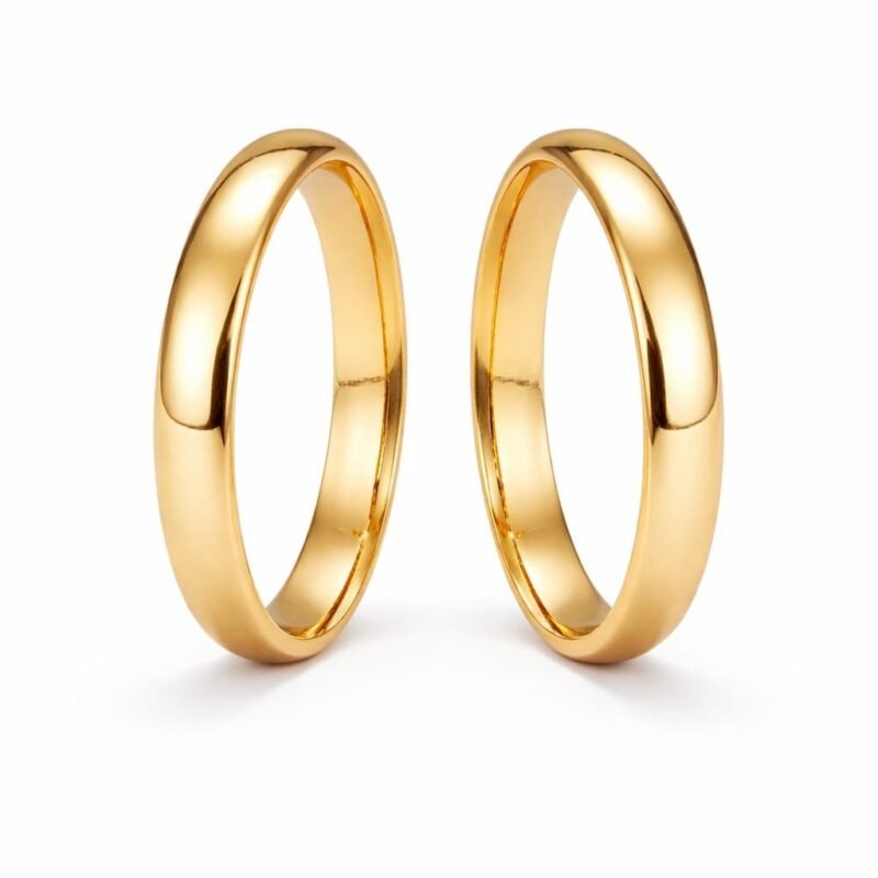 Aliança Meia Cana 3,8mm em Ouro 18K – Par