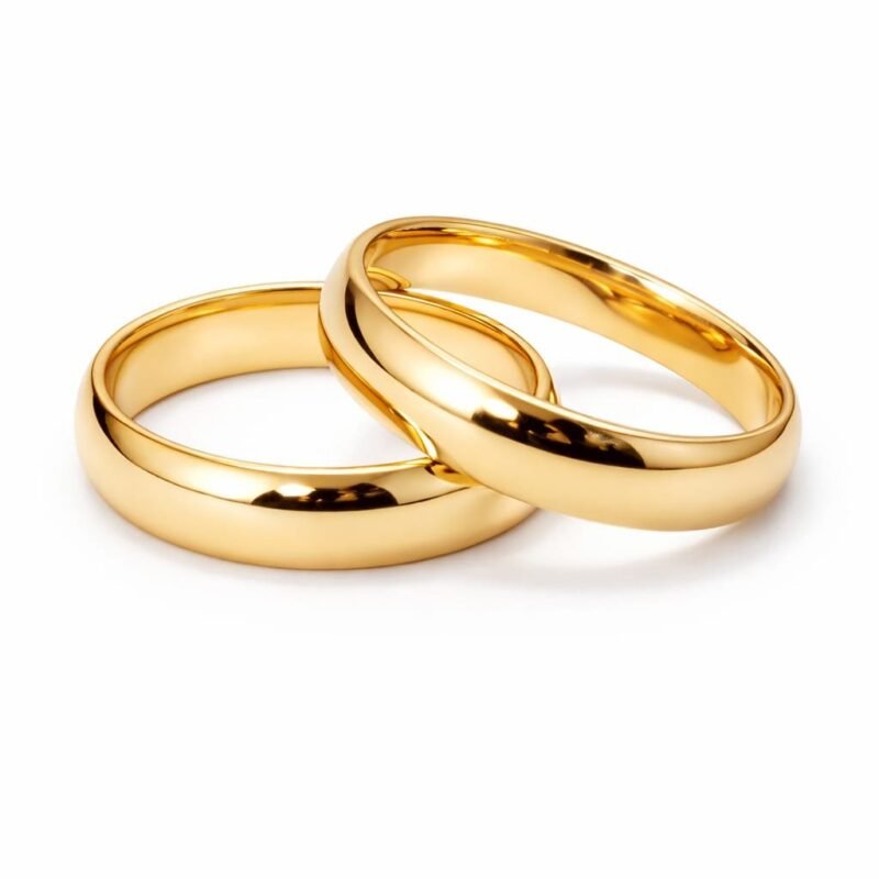 Aliança Meia Cana 4,5mm em Ouro 10K – Par