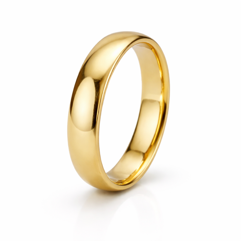 Aliança Meia Cana 6,5 mm em Ouro 18K – Par