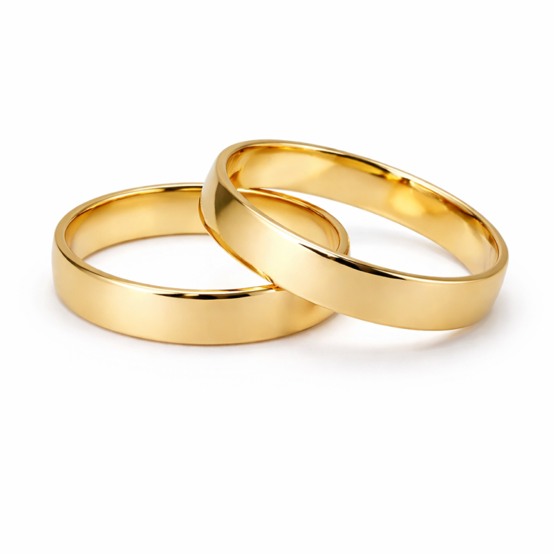 Aliança Reta 5 mm em Ouro 10K – Par