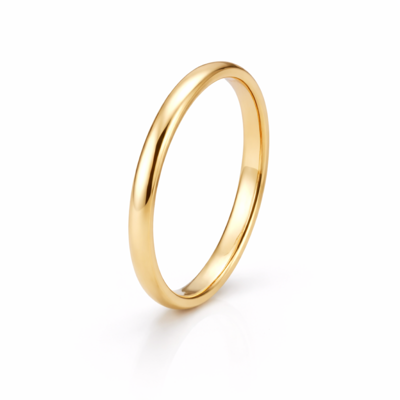 Aliança Meia Cana 2,6 mm em Ouro 10K – Par