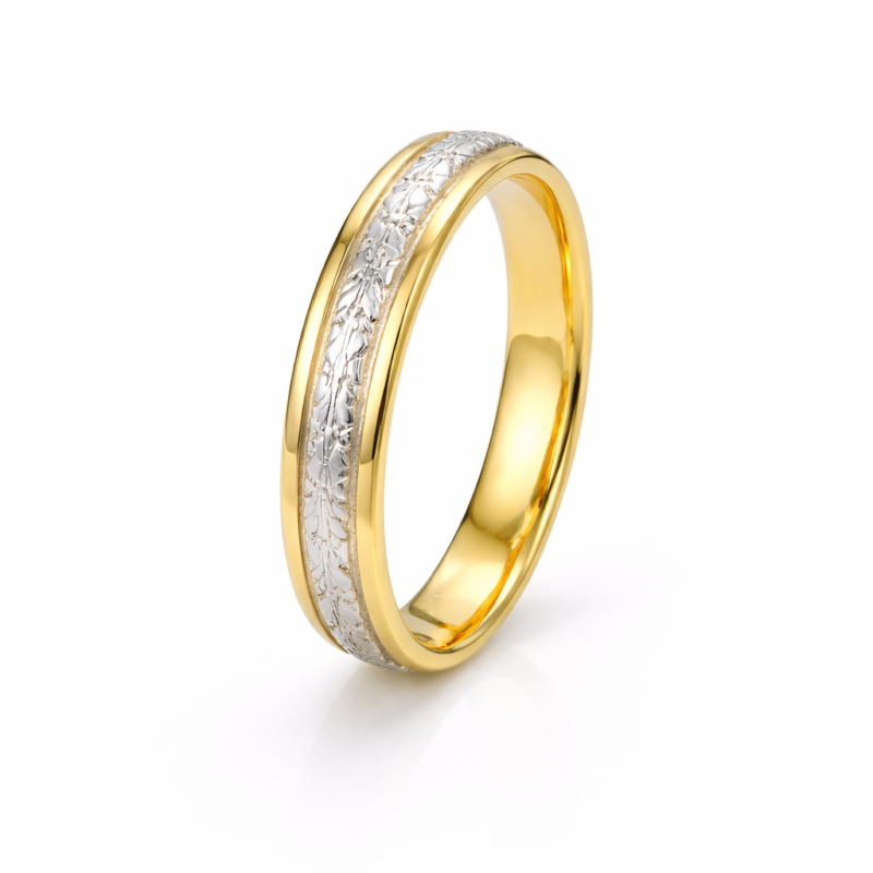 Aliança Meia Cana 4,3 mm em Ouro 10K – Par