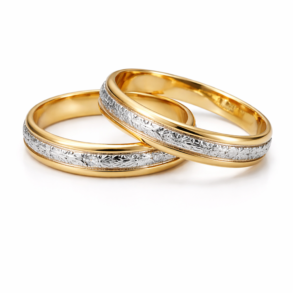 Aliança Meia Cana 4,5 mm em Ouro 18K – Par - Imagem 2