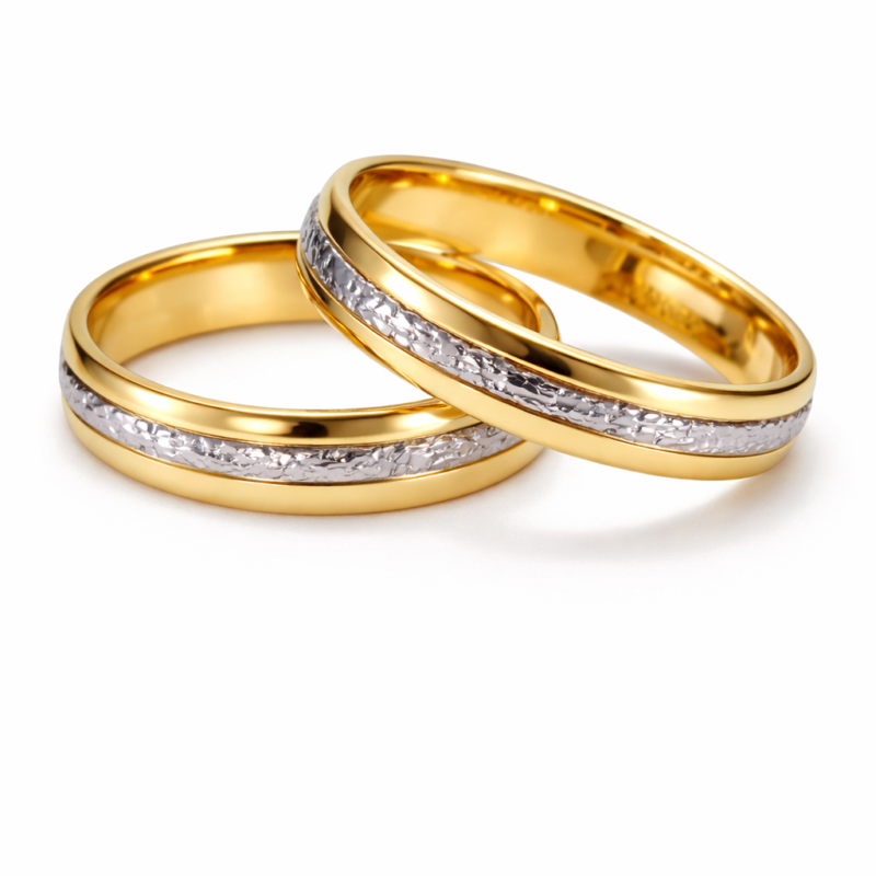 Aliança de Bodas Reta 4,5 mm em Ouro 10K – Par